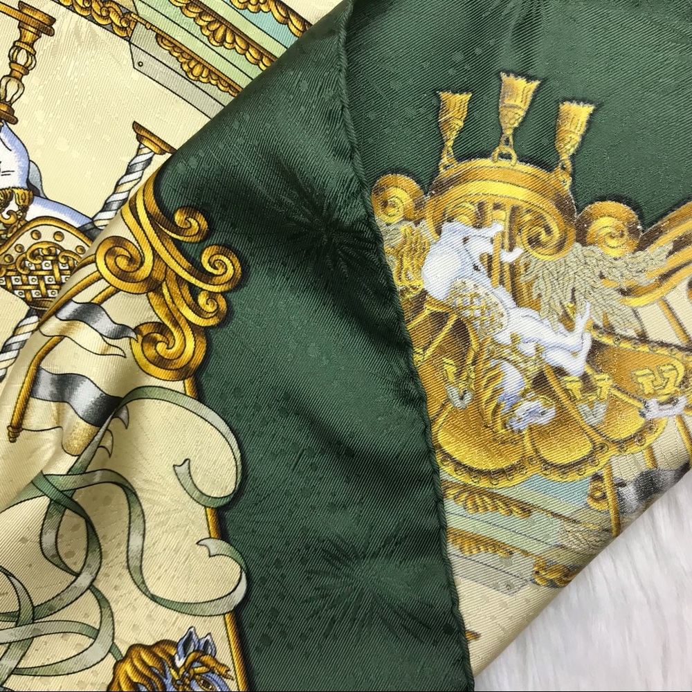 Authentic HERMES “Luna Park” Silk Damask Scarf - Picture 5 of 8